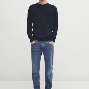 Tapered-fit mid stonewash selvedge jeans